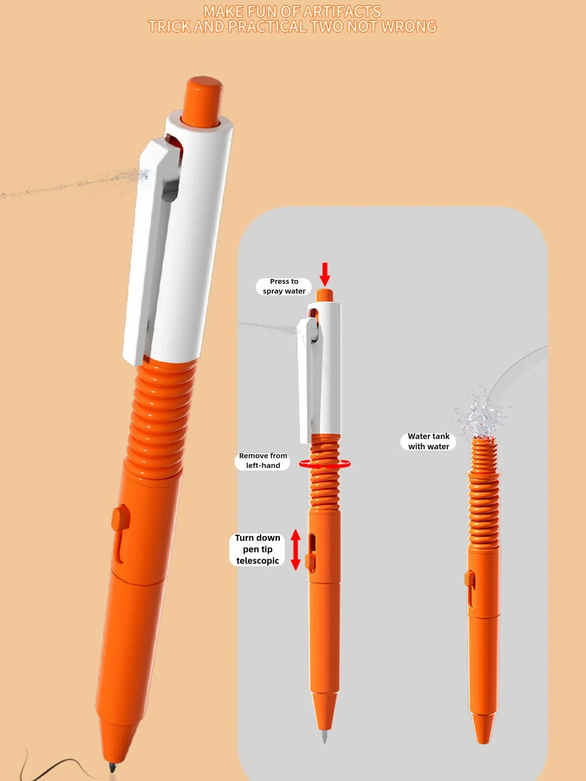 Novelty Water Gun Pen – Prank Toy That Writes and Sprays