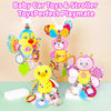 Soft Hanging Baby Rattle with Sensory Cartoon Plush Toy for Stroller and Crib