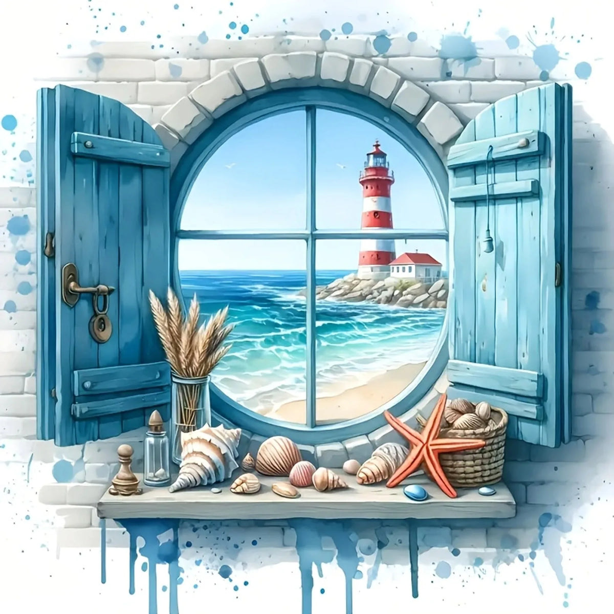 DIY Diamond Painting Kit – Lighthouse Seaside View
