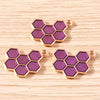Gold Enamel Honeybee Charms for Jewelry Making (Set of 10)