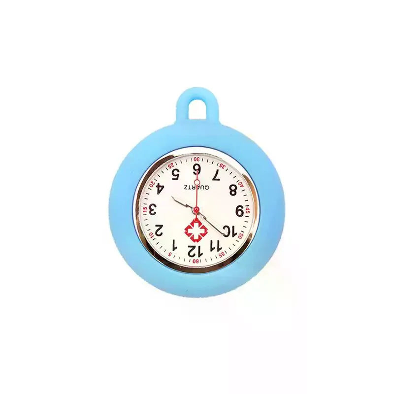 Colorful Silicone Nurse Pocket Watch with Brooch Pin
