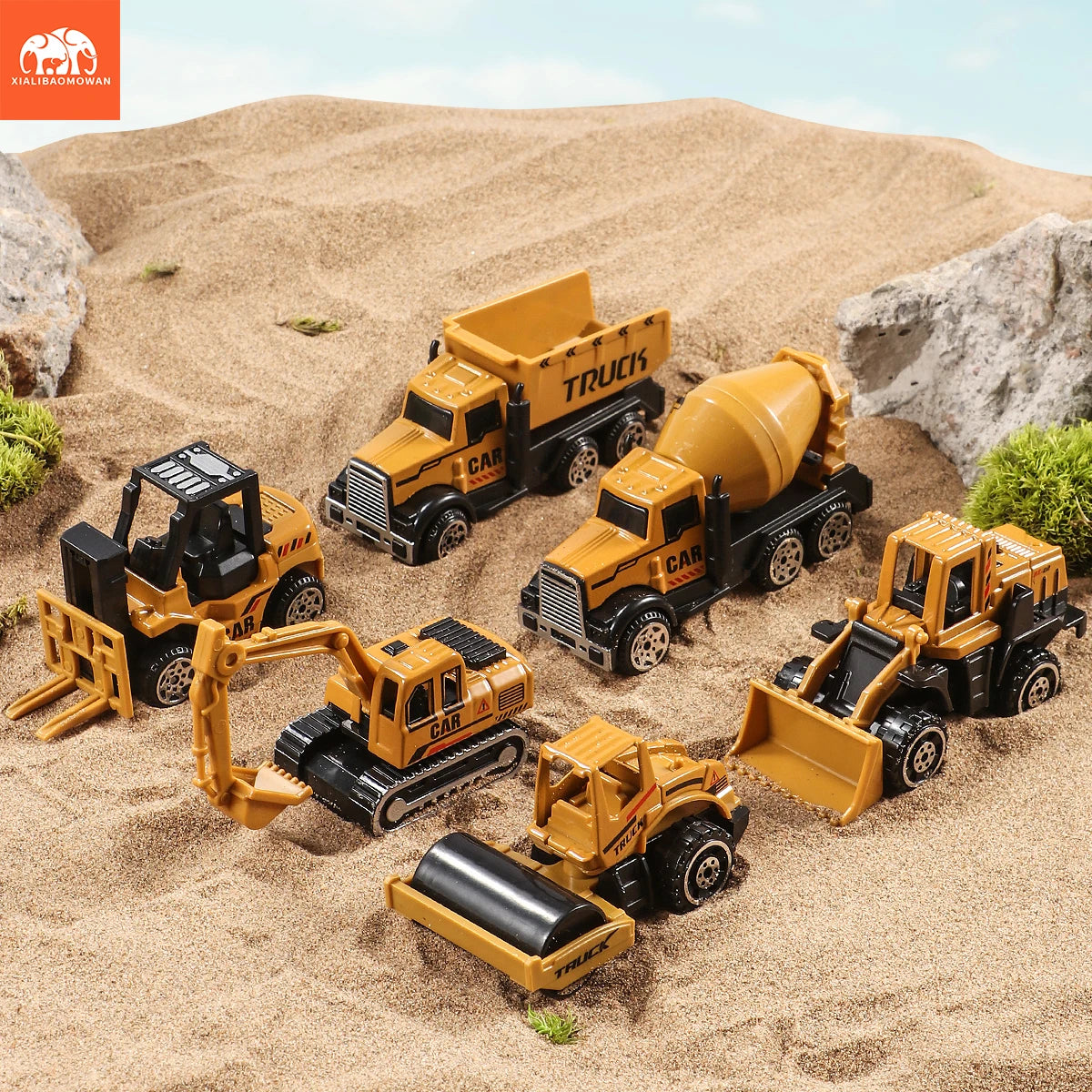 Diecast Construction Vehicle Set - Tractor, Excavator & Truck