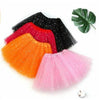 Three layered sparkling tulle tutu dresses in black, red, orange, and pink for girls