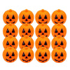 A set of ten carved orange jack-o'-lantern pumpkins used as fidget toys.