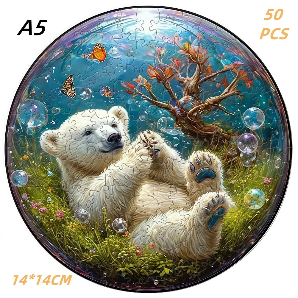Wooden Animal Jigsaw Puzzle for Kids and Adults