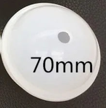 A white silicone mold with the measurement 70mm printed on it.