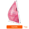 A pink triangular magnetic building block set for kids used in STEM learning.