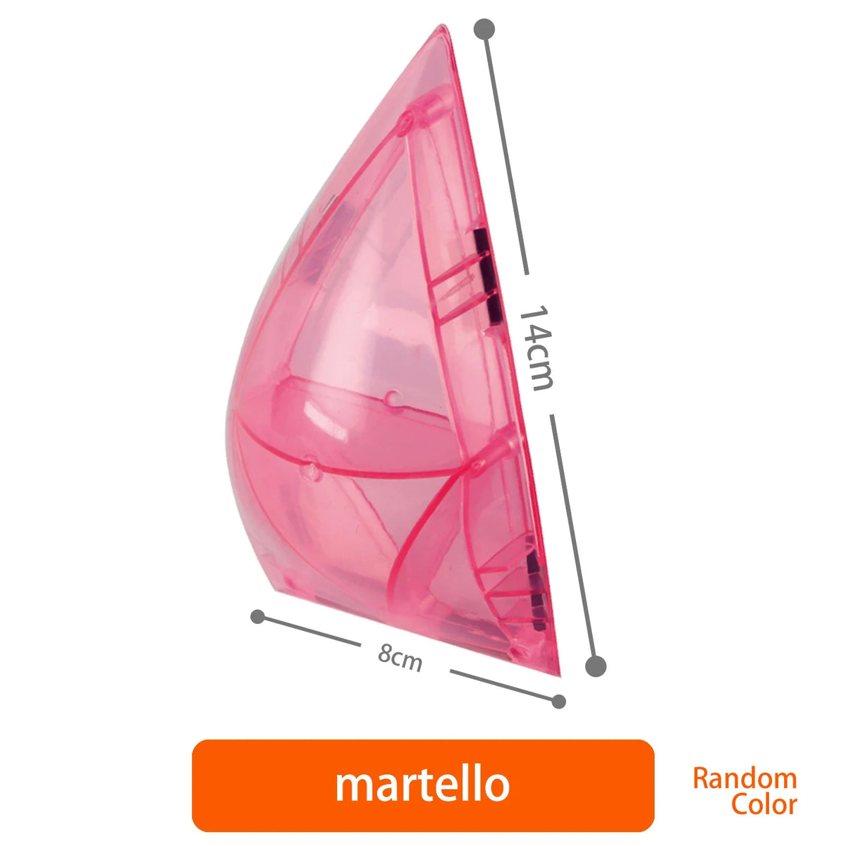 A pink triangular magnetic building block set for kids used in STEM learning.