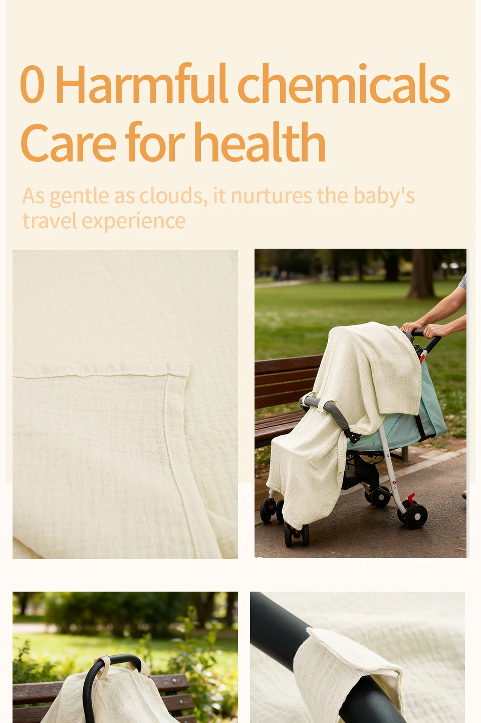 Soft Muslin Cotton Baby Car Seat Cover with Sunshade