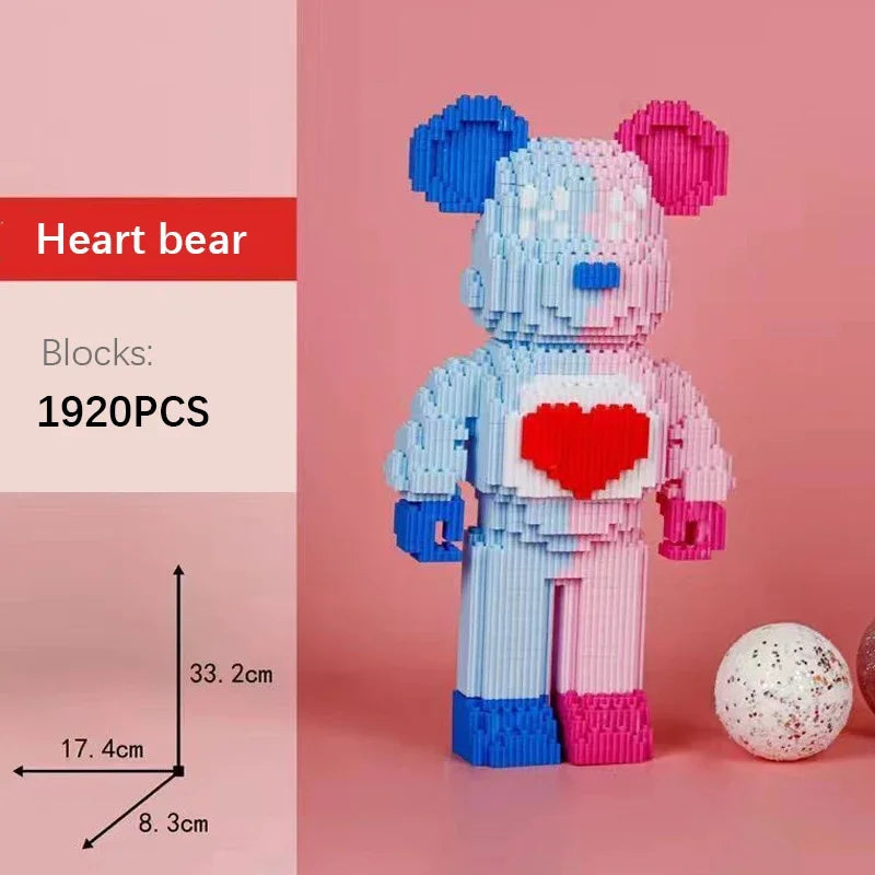 Cartoon Bear Building Block Set with LED Light