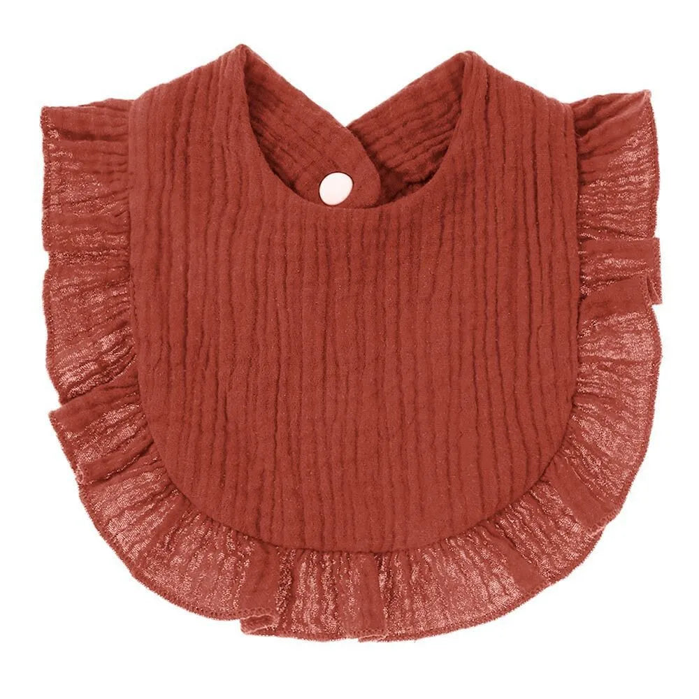 Cotton Baby Bibs with Burp Cloth – Soft Solid Color Bandana Scarf