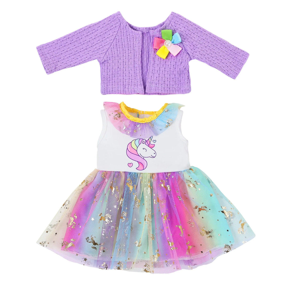 Adorable Baby Doll Clothing Set with Coat and Dress
