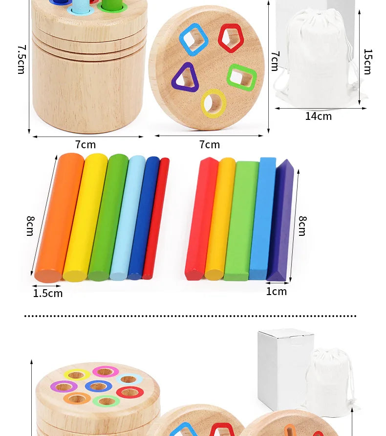 Wooden Montessori Color Sorting Toy for Toddlers