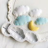 A silicone mold set featuring white and light blue clouds for baking and crafts