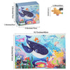 A colorful 100-piece jigsaw puzzle featuring marine animals and dinosaurs.