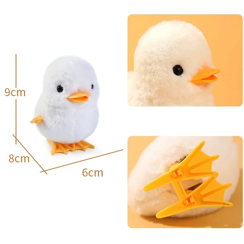 Yellow Wind-Up Jumping Chicken Toy for Toddlers