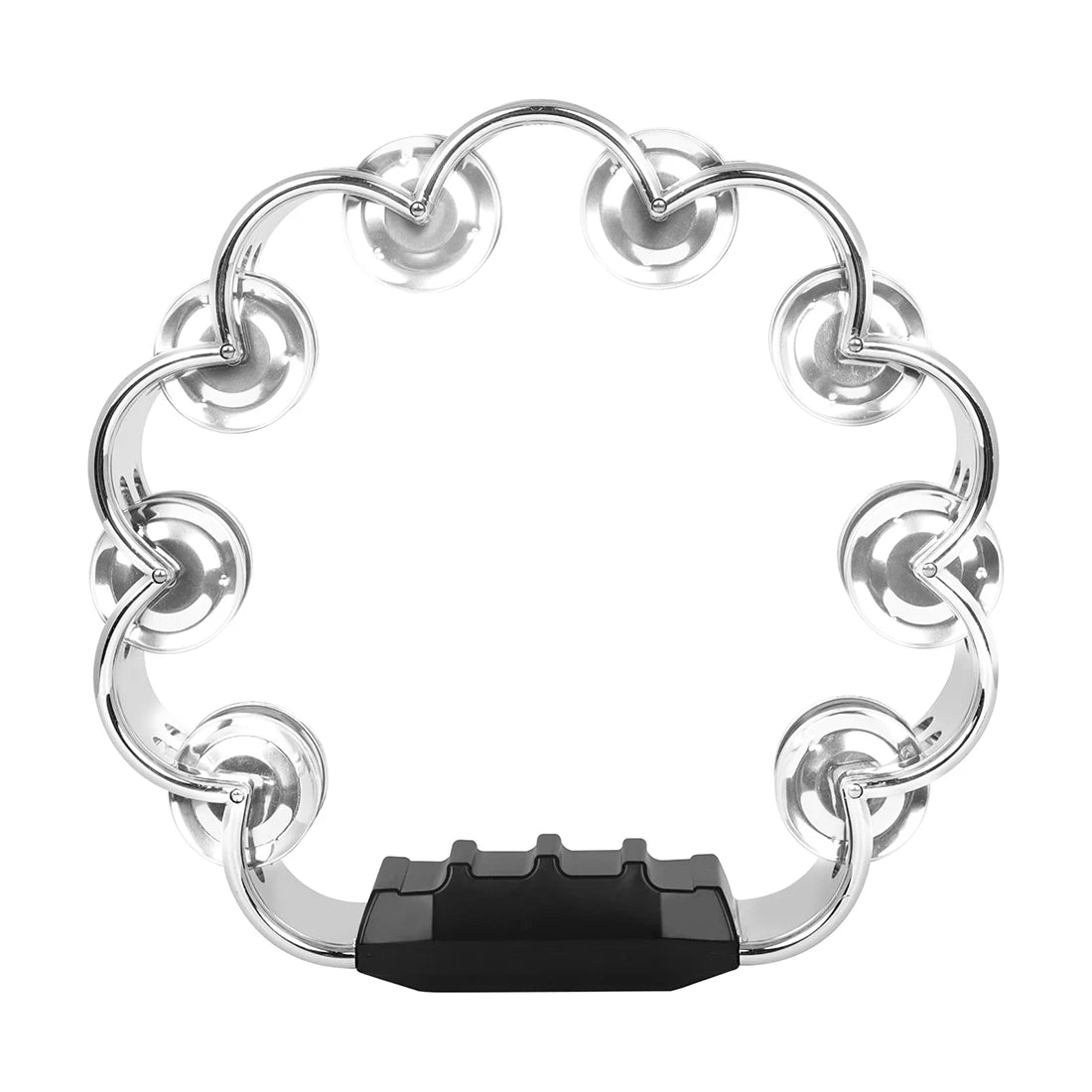 Silver double-layer tambourine with metal bells for kids