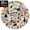 A collection of 50 random funny dog stickers and vinyl decals for various items.