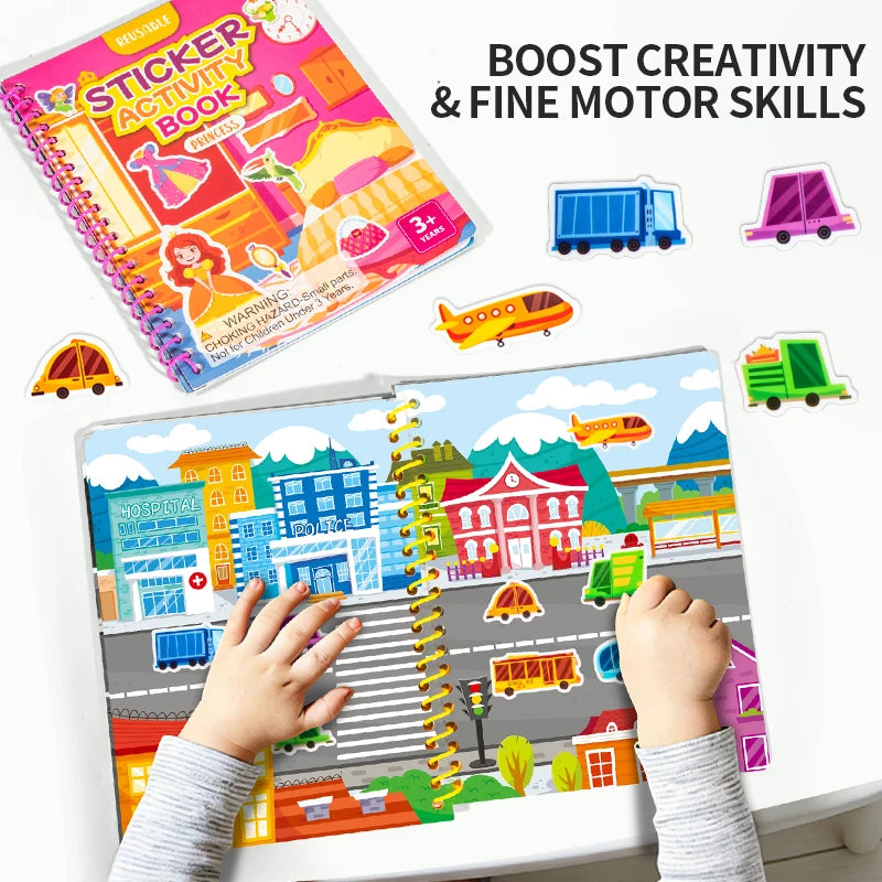 Reusable Jelly Sticker Book for Kids – Multi-Theme Creative Play