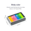 A clear plastic box containing six rectangular color ink pads in a rainbow gradient for stamping and crafts.