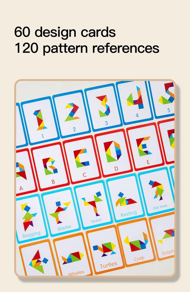 A collection of 60 design cards and 120 pattern references featuring colorful geometric shapes.