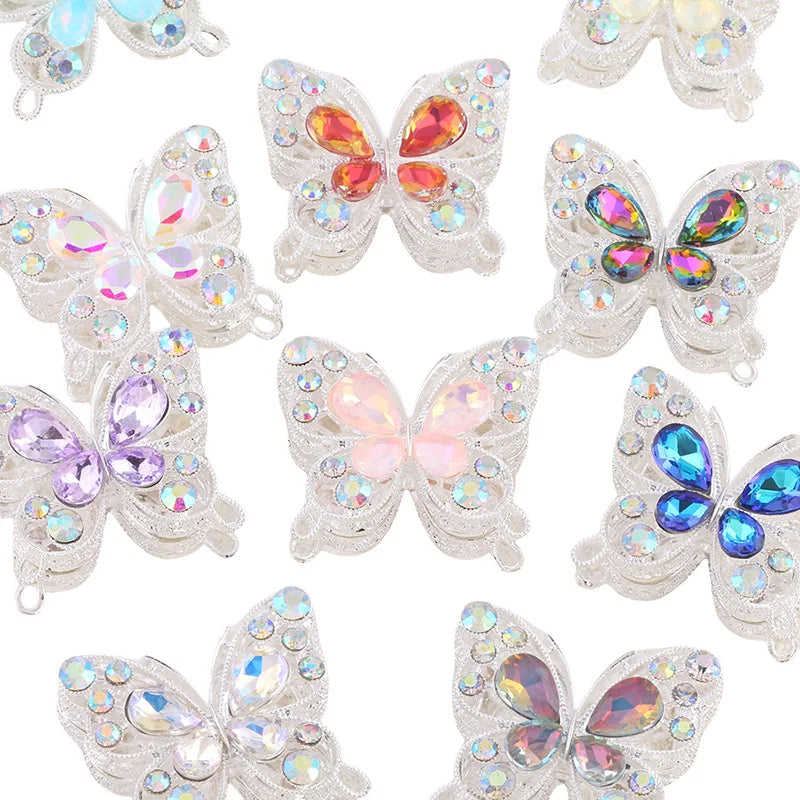 Silver crystal butterfly beads used for jewelry making