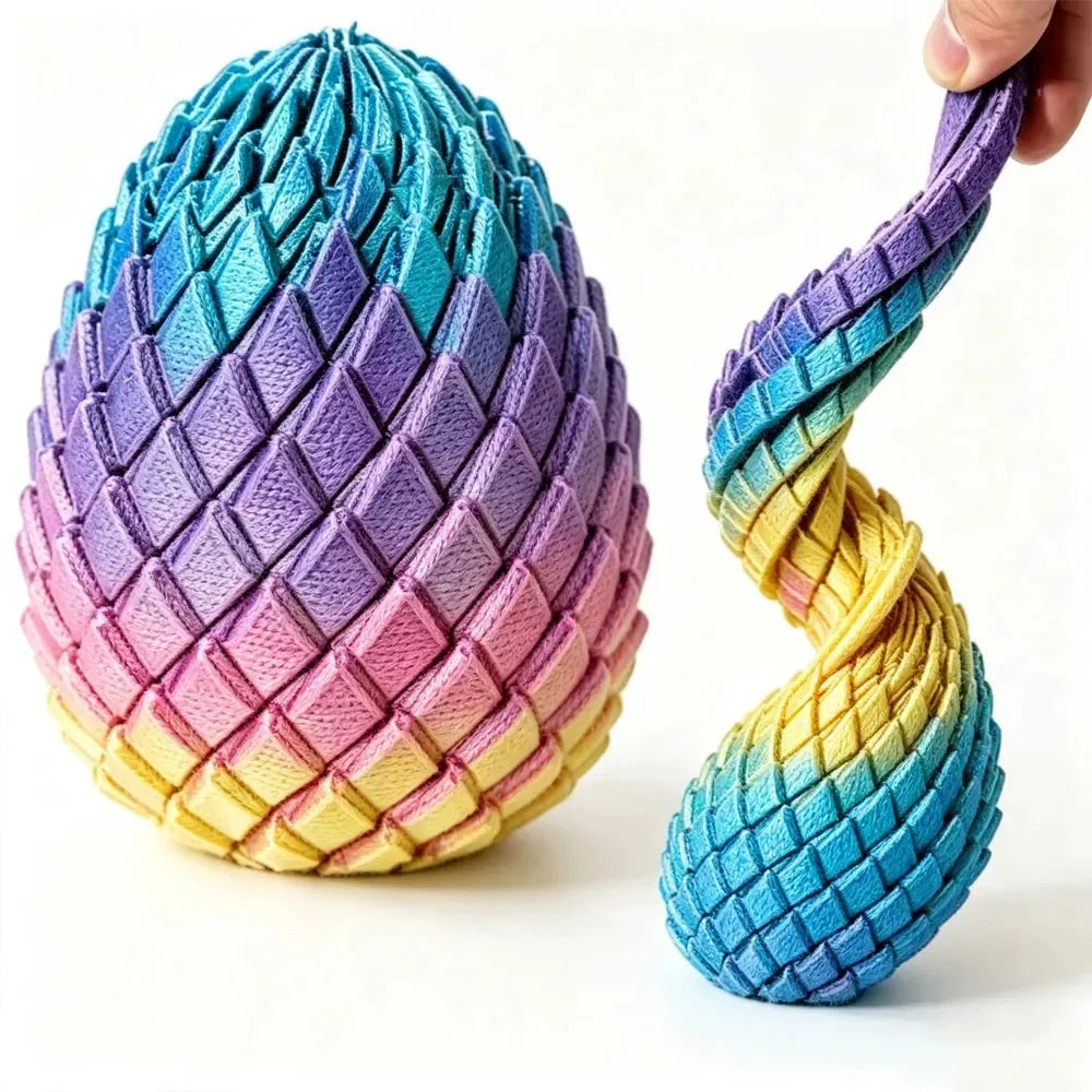 3D Printed Dragon Egg Stress-Relief Toy — Deformable Desk Ornament