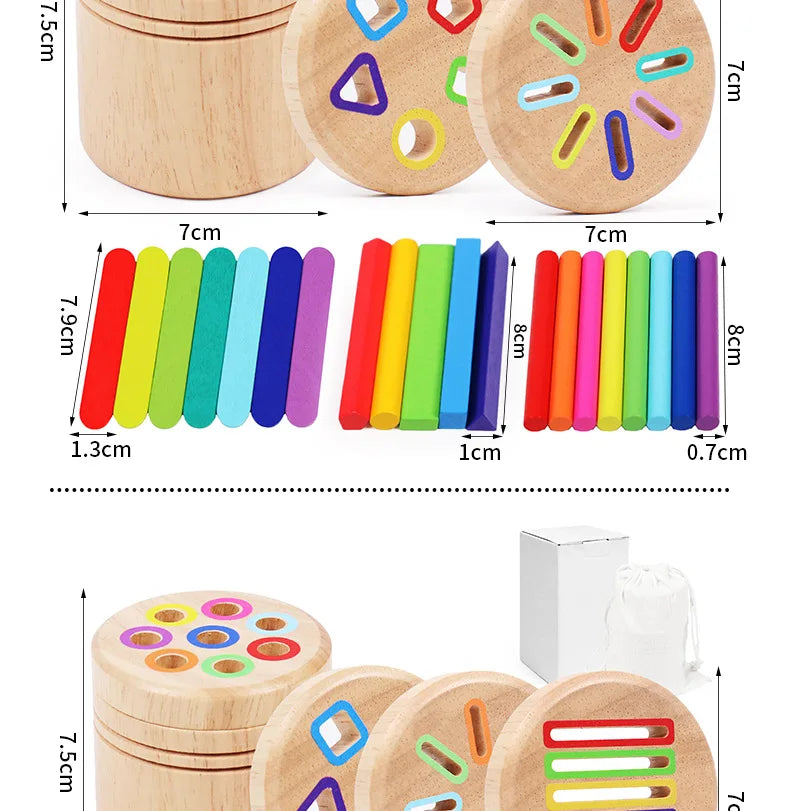 Wooden Montessori Color Sorting Toy for Toddlers