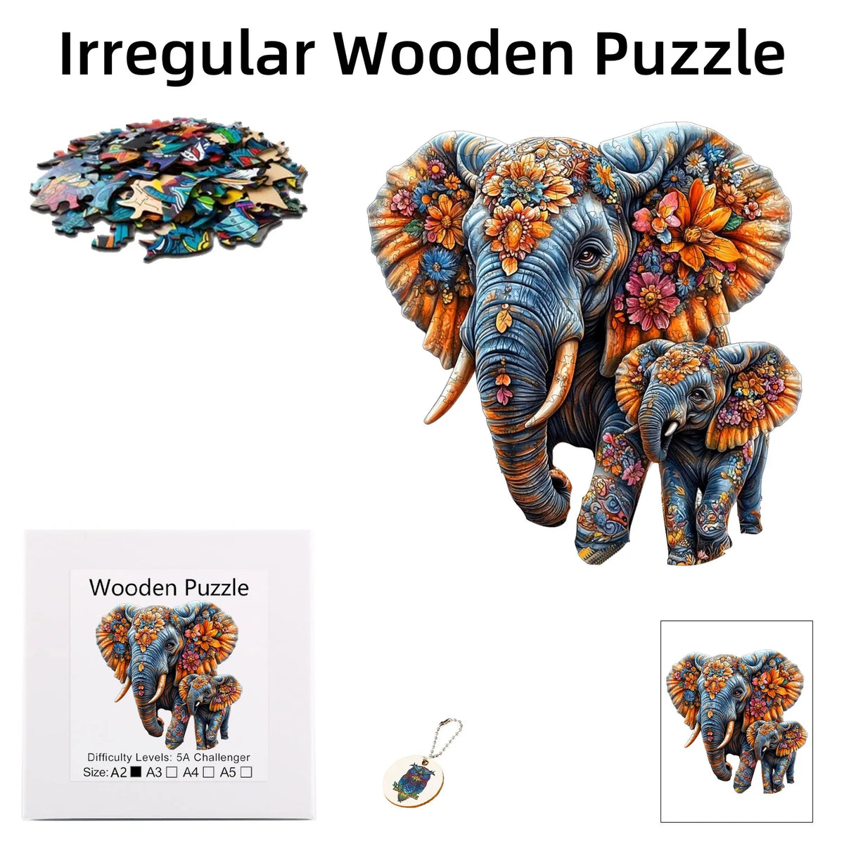 Premium Wooden Jigsaw Puzzle – Villa Peacock Owl Landscape