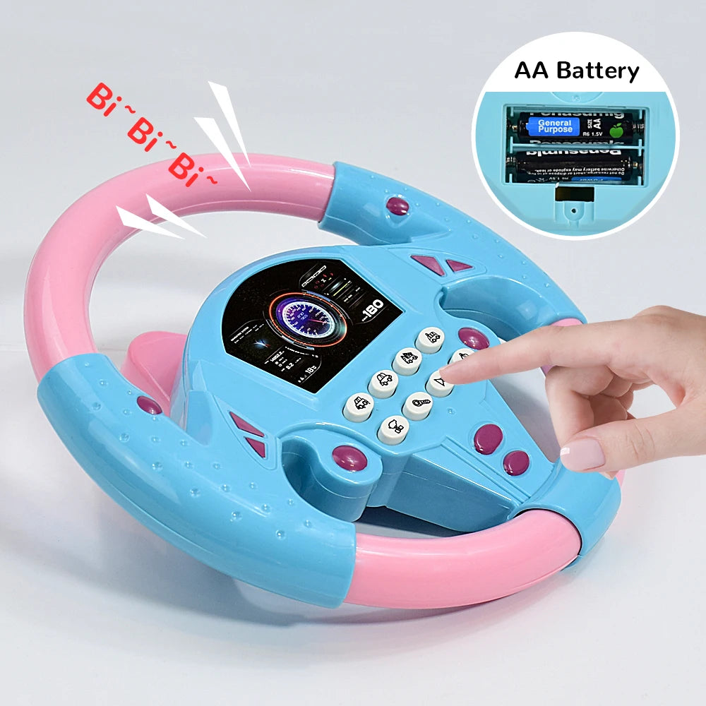 Interactive Steering Wheel Toy with Lights and Sounds for Kids