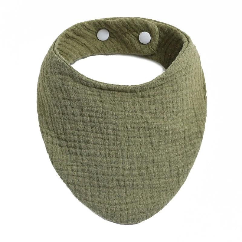 Organic Cotton Muslin Baby Bib with Bandana Style