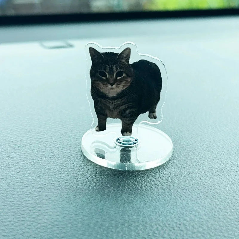 Rotating Cat Figurine Desk Decor