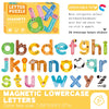 A box of magnetic lowercase letters and uppercase letters for a puzzle featuring animals and letters.