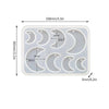 A white silicone mold set with various crescent and half-moon shapes for making epoxy resin jewelry.