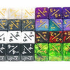 Un jeu de dix dés à six faces colorés et numérotés pour jeux de société