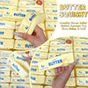 Yellow butter sticks squishy toy for stress relief stacked in packaging