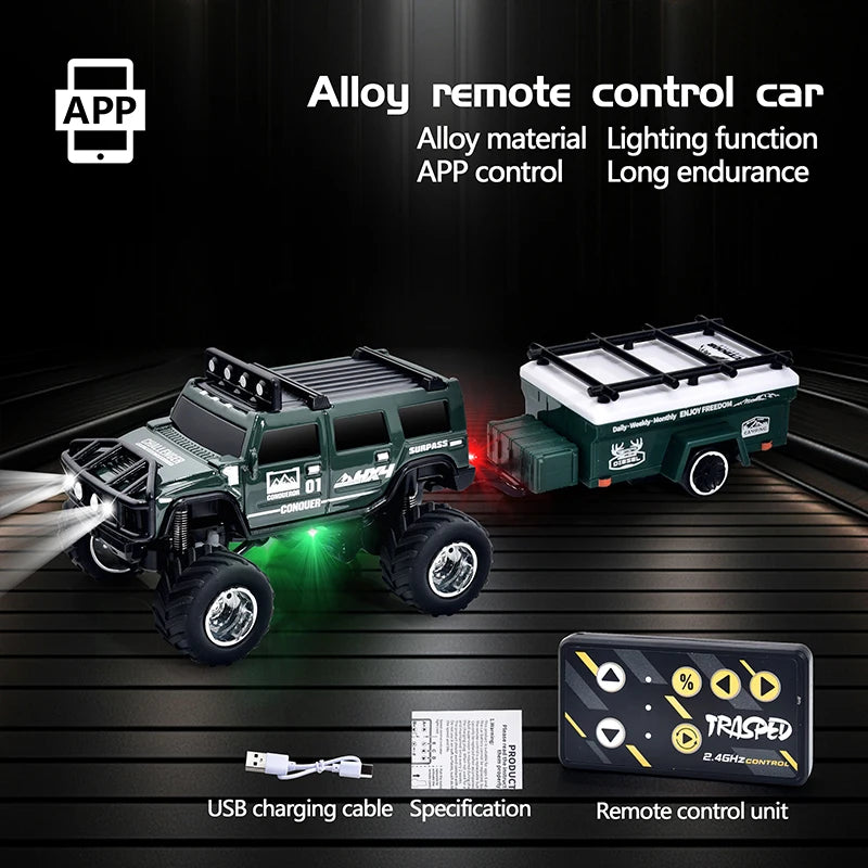 Mini 1:64 Scale Remote Control Off-Road Truck - Dual-Mode with Cruise Control