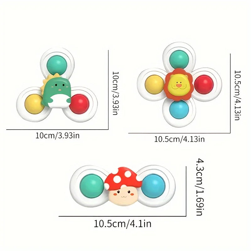 Suction Cup Spinning Toys for Babies – Bath & Travel Sensory Fun
