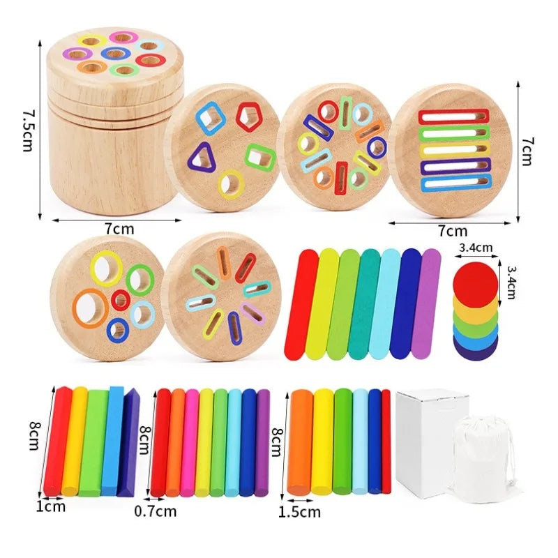 Wooden Montessori Color Sorting Toy for Toddlers