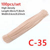 A bundle of 100 craft sticks with a light beige color, measuring 30cm long and 0.6cm wide.