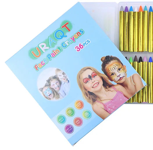 Non-Toxic Face Paint Crayons Set - Safe Face & Body Art for Halloween, Cosplay & Festivals