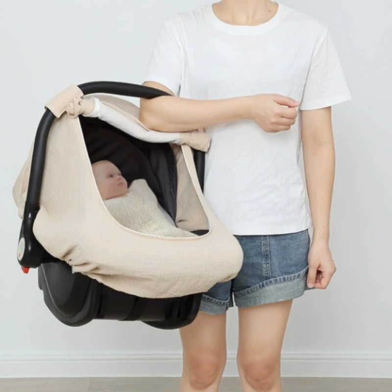 2-in-1 Baby Car Seat Cover with Sun Shade and Mosquito Net