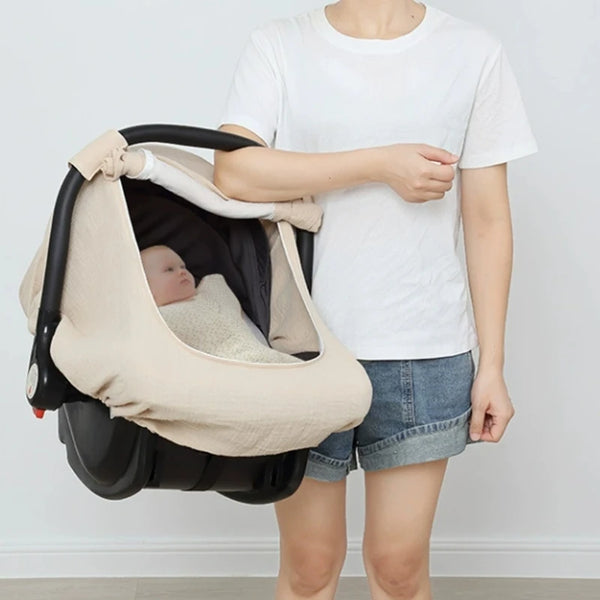 2-in-1 Baby Car Seat Cover with Sun Shade and Mosquito Net