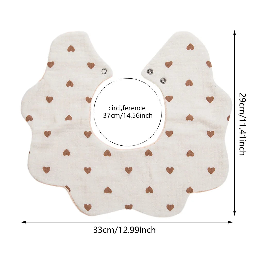 6-Layer Muslin Cotton Baby Bibs with Waterproof Backing