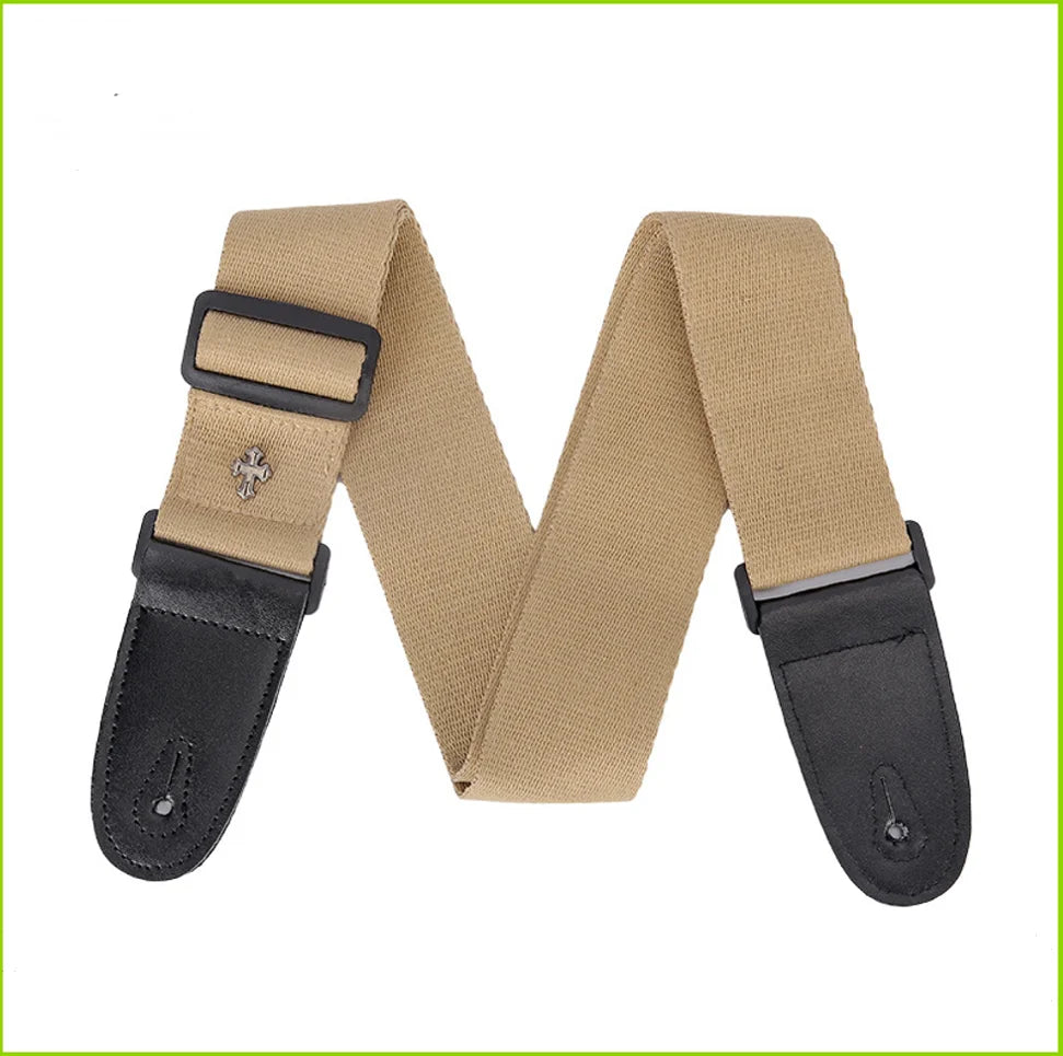 Vintage Woven Guitar Strap with Cross Detail