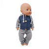 Bear Print Casual Outfit for 43 cm Baby Dolls