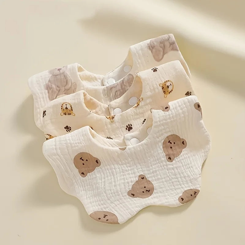 Unisex Newborn Baby Bibs Set with Burp Cloths