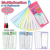 Reusable Multiplication Practice Cards Set for Kids (0-12) with Dry-Erase Pens