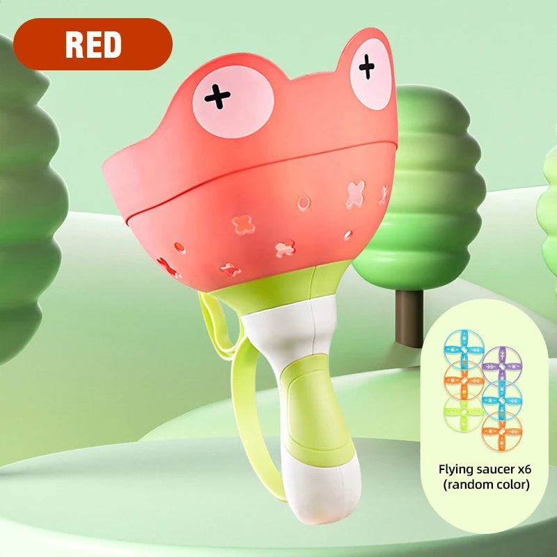 Pull-String Flying Saucer Launcher Toy for Kids