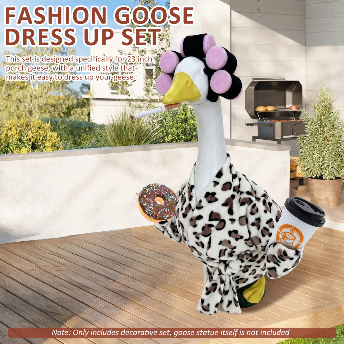 Goose Costume Dress-Up Set for Lawn Statues
